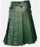 Green Leather Kilt For Men