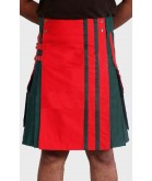 Green And Red Stylish Hybrid Kilt For Man