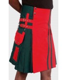 Green And Red Stylish Hybrid Kilt For Man