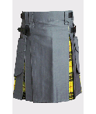 Grey Utility and Tartan Hybrid Kilt