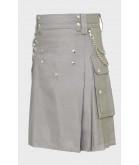 Grey Active Man Fashion Utility Kilt