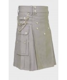 Grey Active Man Fashion Utility Kilt
