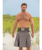 GREY COTTON MEN UTILITY KILT