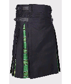 Hybrid Black and Irish Green Tartan Kilt
