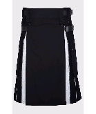 HYBRID BLACK AND WHITE BROCADE PLEATS