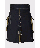 Hybrid Kilt Black And Khaki Kilt For Men