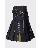 Hybrid Kilt Black And Khaki Kilt For Men