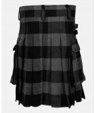 Modern Grey Tartan Utility Kilt