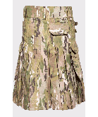 Multi Camouflage Stylish Utility Kilt For Men