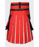 Norwegian Flag Cotton Hybrid Utility Kilt For Man