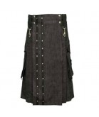 Heavy Denim Kilt with Straps 