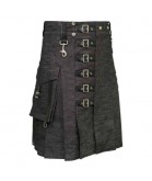 Heavy Denim Kilt with Straps 