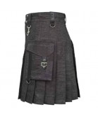 Heavy Denim Kilt with Straps 