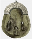 Seal Skin Sporran Celtic Cantle Antique Finish