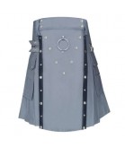 Stylish Grey Gothic Party Kilt