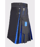 Traditional Black and Blue Hybrid Kilt