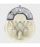 TRADITIONAL CALF SKIN FUR LEATHER SPORRAN