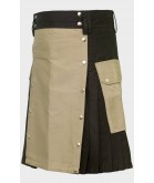 Khaki and Black Hybrid Utility Kilt