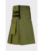 Utility Kilt Olive Green For Men 