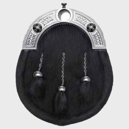 Black Calfskin Chrome Celtic Knot Sporran