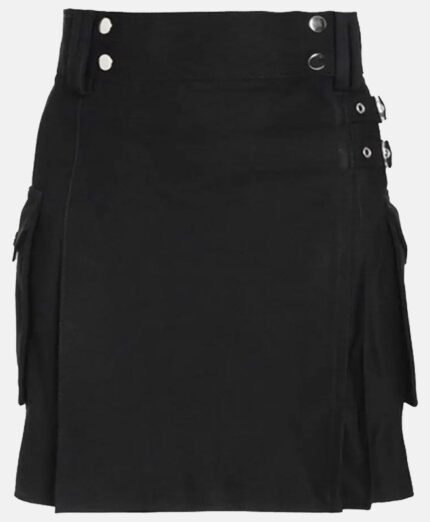 Black Utility Modern Kilt For Women