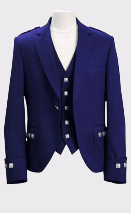 Blue Argyll Wool Tweed jacket &Waistcoat
