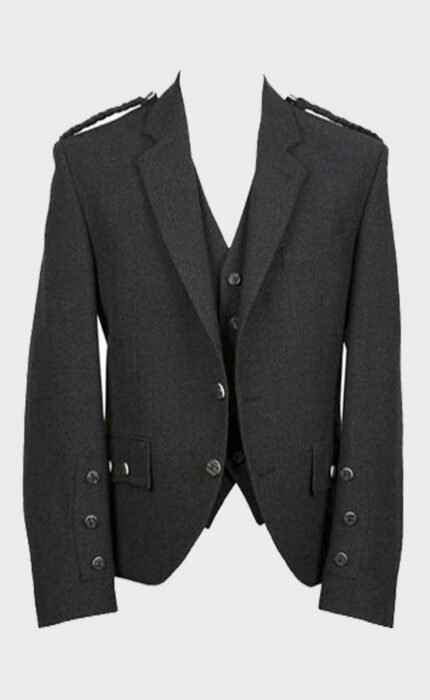 Crail Charcoal Tweed Wool Jacket &Waistcoat