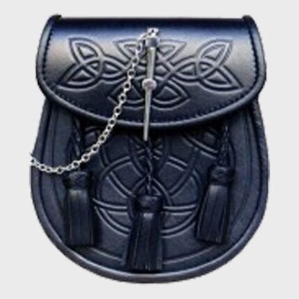 Embossed Leather Traditionanl Kilt Sporran