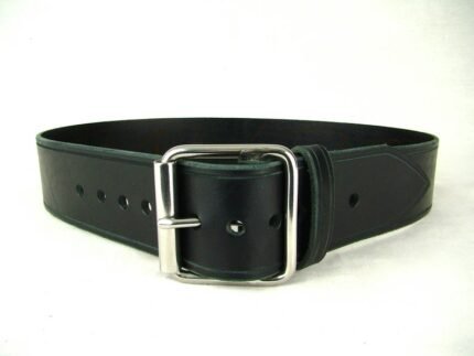 Black Leather Kilt Belt