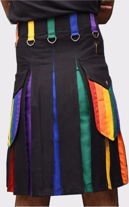 Men,s Cargo Rainbow Utility Kilt