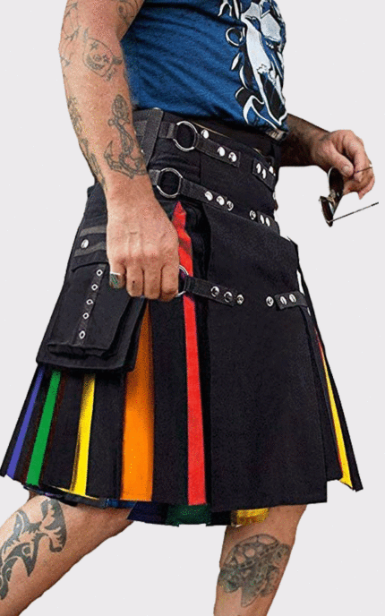 Scottish Modern Cargo Rainbow Kilt